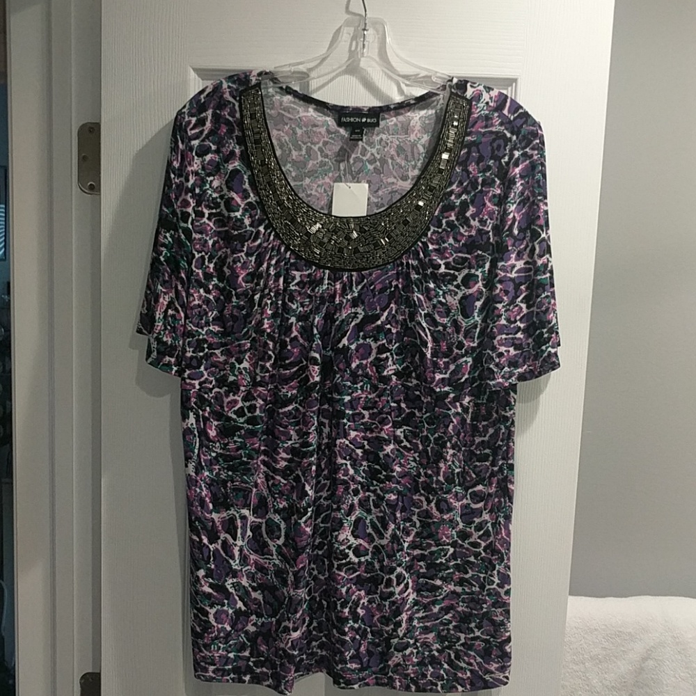 NWT Funky embellished top
